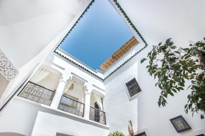 Luminous patio of Riad Boujou